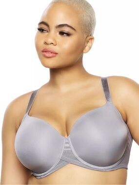 Paramour by Felina Marvelous Side Smoother Contour Bra Silvery Grey Size 42D